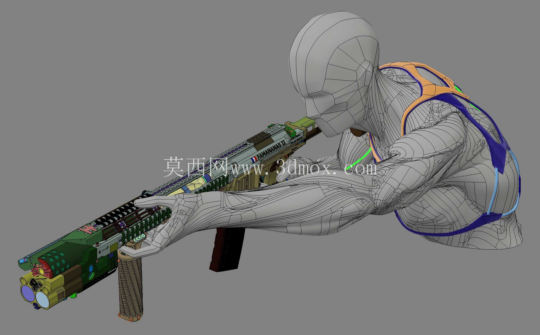 概念设计定制300灯罩黑色aac 7.62x35mm钎焊正在进行V.3