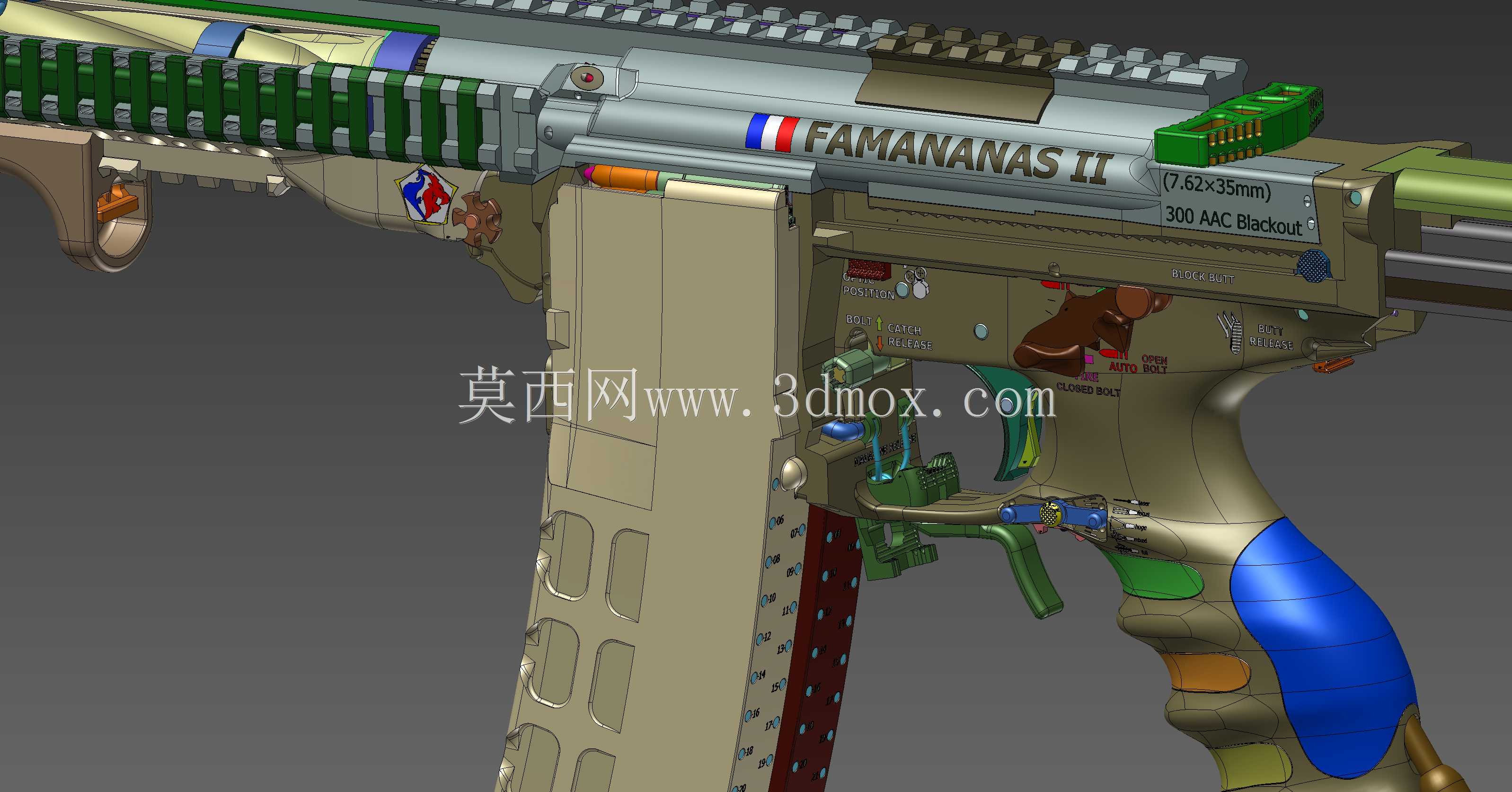 概念设计定制300灯罩黑色aac 7.62x35mm钎焊正在进行V.3