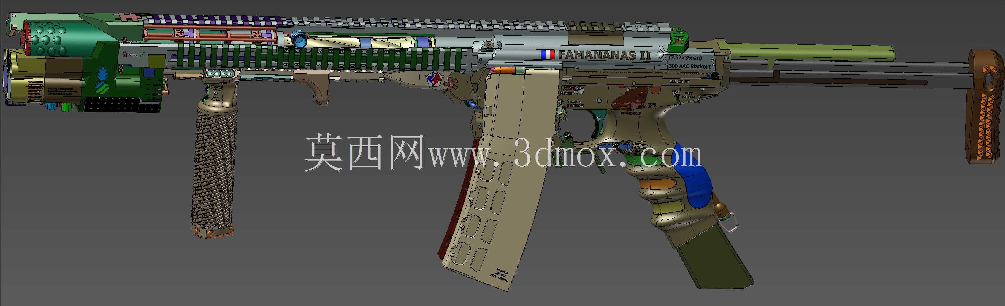 概念设计定制300灯罩黑色aac 7.62x35mm钎焊正在进行V.3