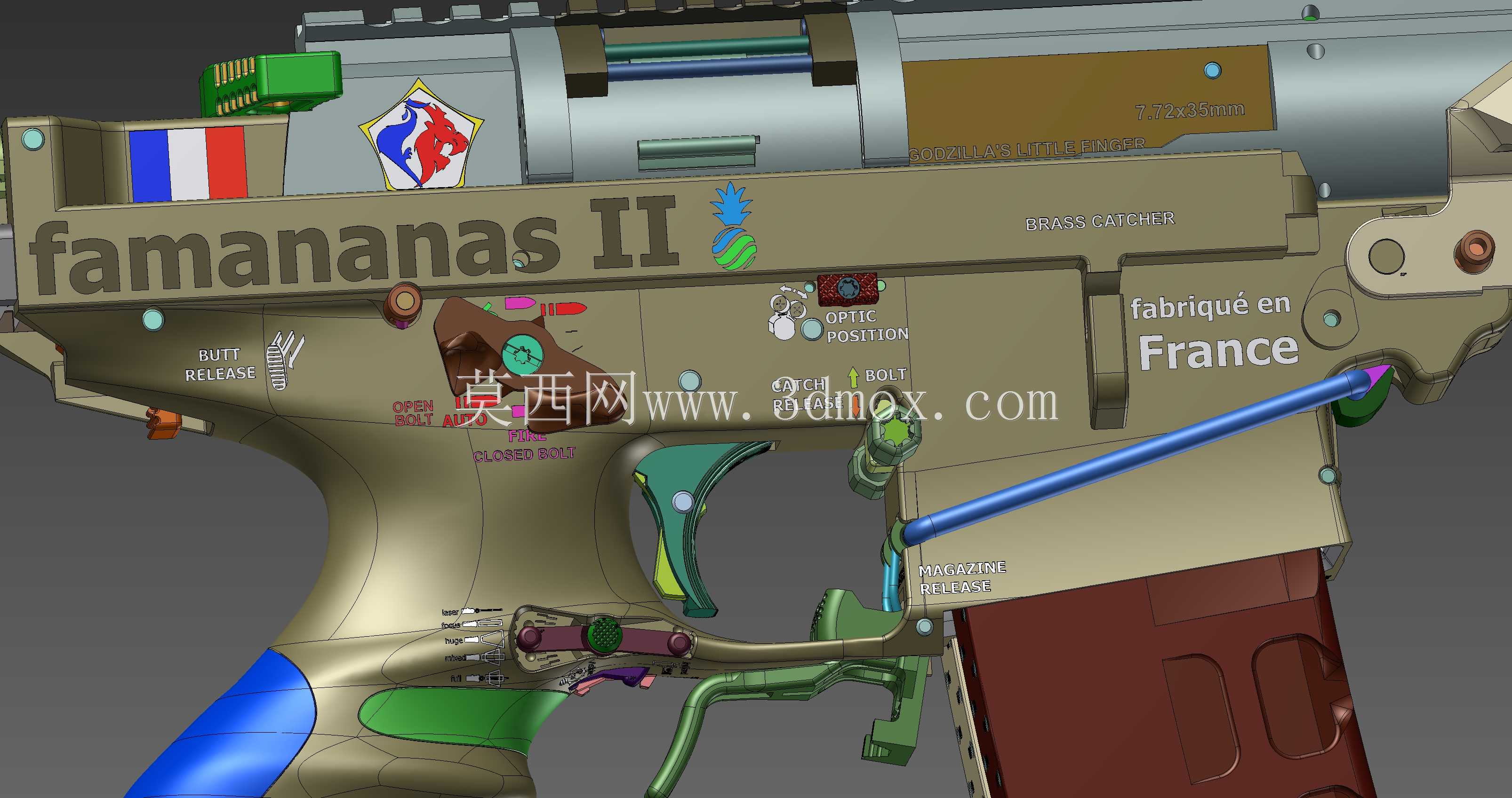 概念设计定制300灯罩黑色aac 7.62x35mm钎焊正在进行V.3