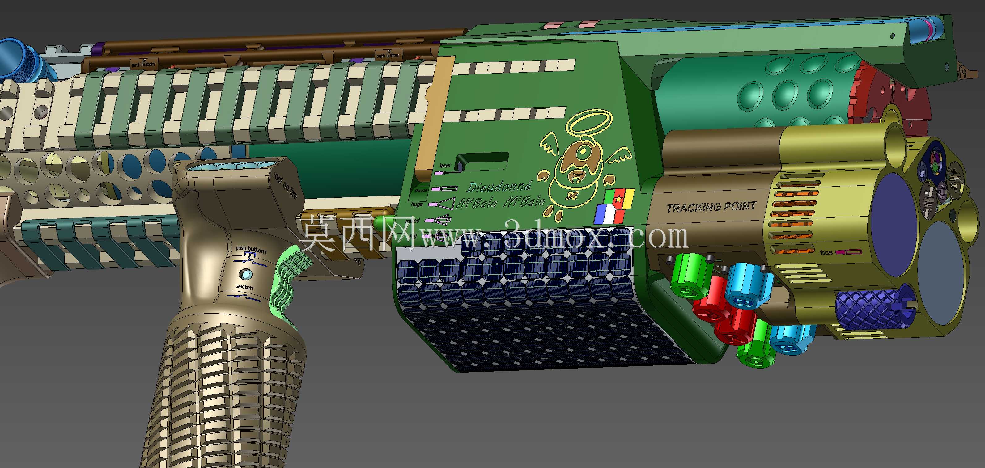 概念设计定制300灯罩黑色aac 7.62x35mm钎焊正在进行V.3