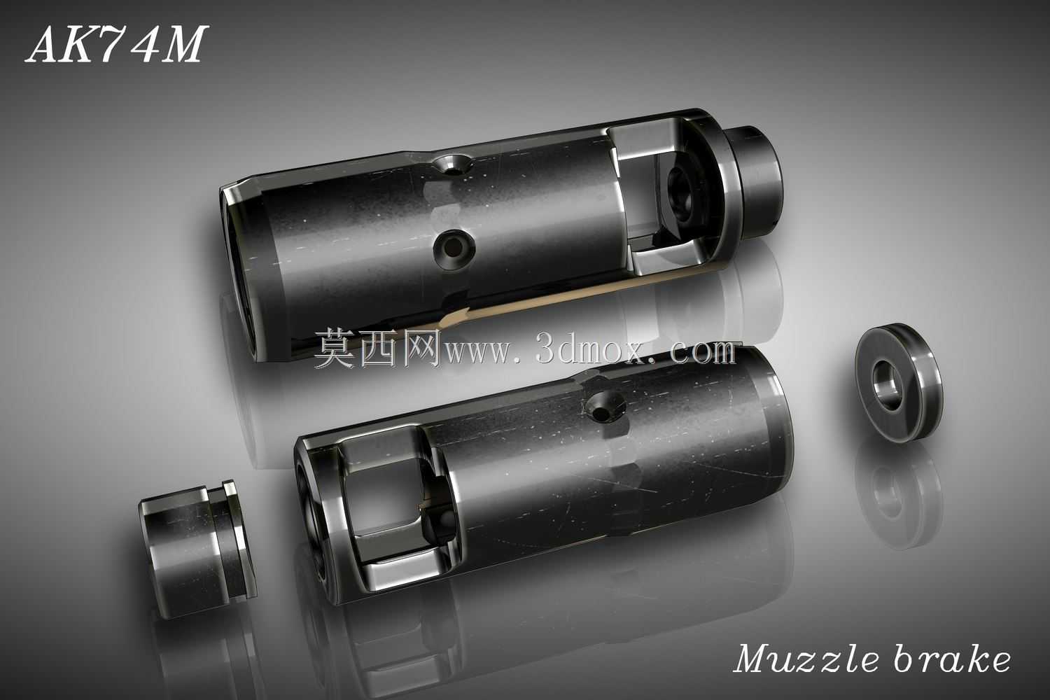 AK74M炮口制动器