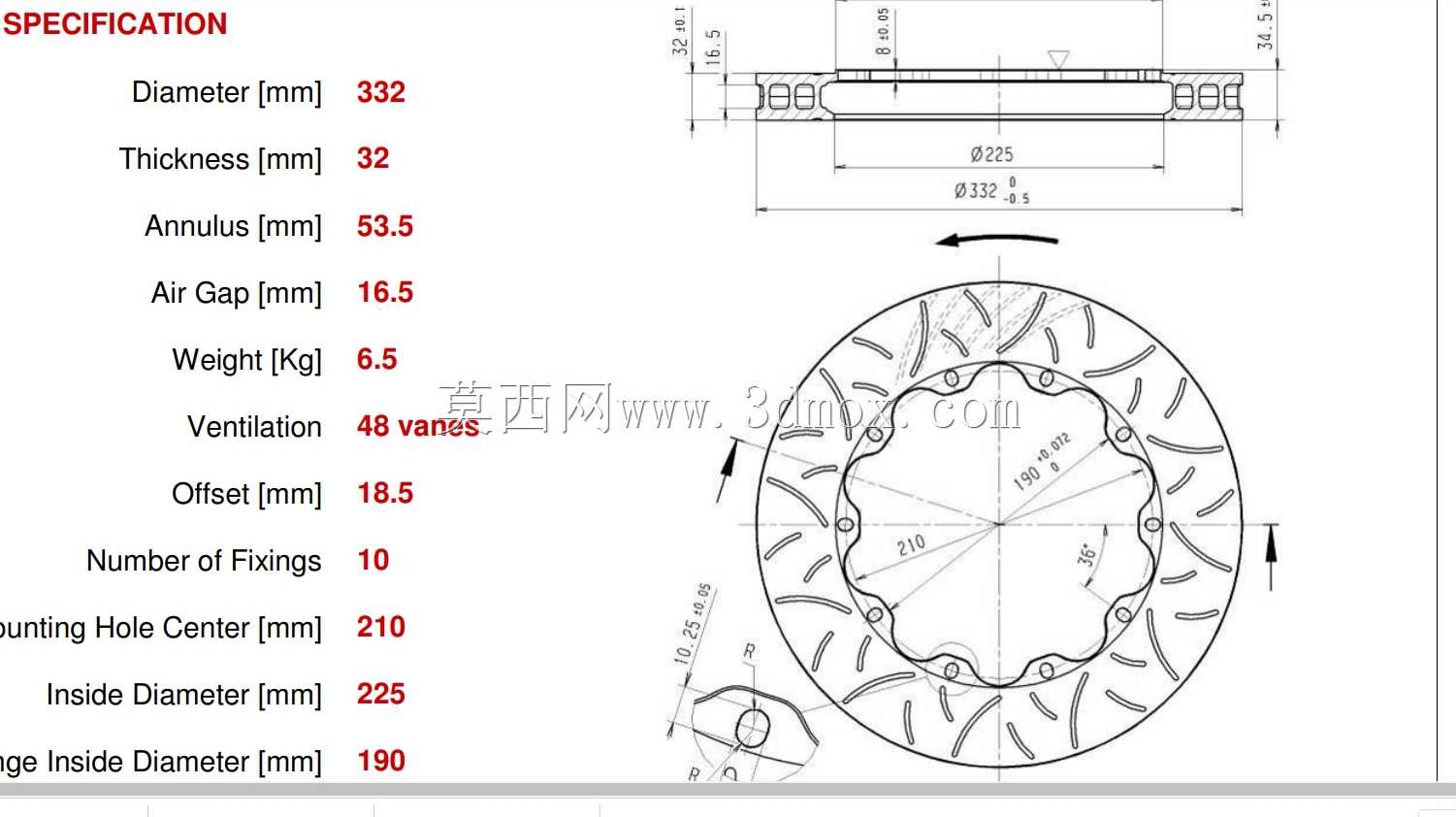 �ƶ��̣�Brembo gt��330mm x 32mm��09.8666.70/80
