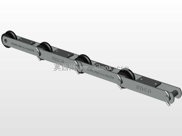 CORRENTE TRANSPORTADORA COM ROLO FLANGEADO PASSO 250MM COM ABA SOLDADA NO MEIO DOS ELOS