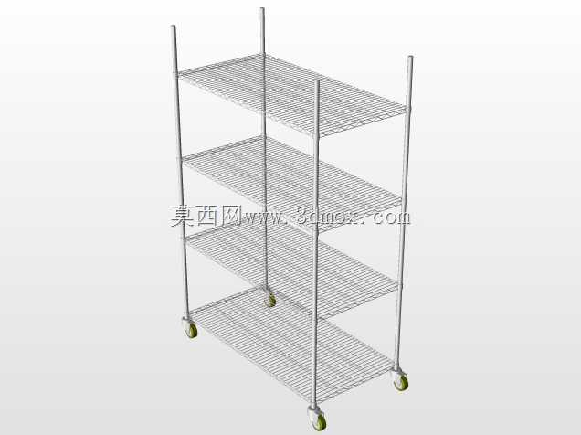 2'x 4'镀铬货架推车