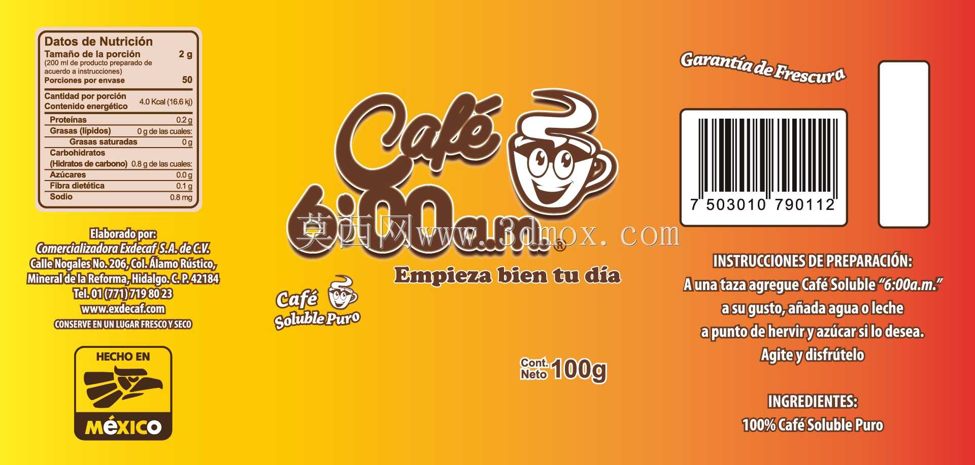10盎司Unicel玻璃+标签/Vaso de Unicel con Etiqueta Envolvente