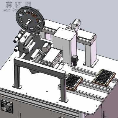双滑台式贴标机 3D模型