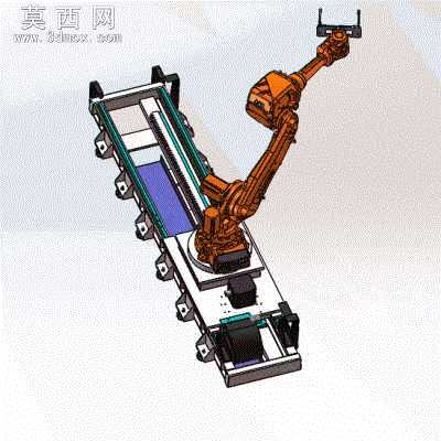 机器人移动地轨 3D模型