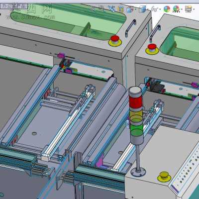 电子产品自动化生产流水线设备总体图 3D模型