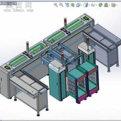 电子产品自动化生产流水线设备总体图 3D模型