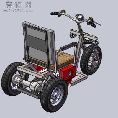 电动老年代步车、单座三轮车 3D模型