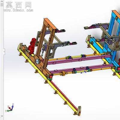 汽车总装线升降滑动导轨 3D模型
