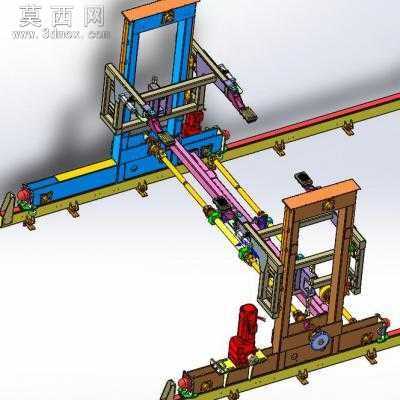 汽车总装线升降滑动导轨 3D模型