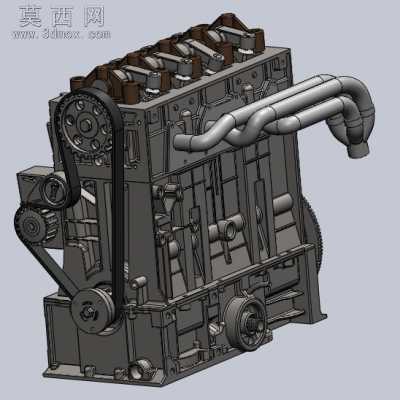 标致TU1汽车发动机 3D模型