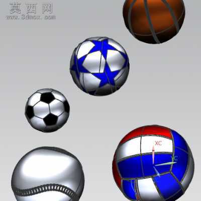 -足球_排球_篮球_棒球 3D模型合集 3D模型设计,