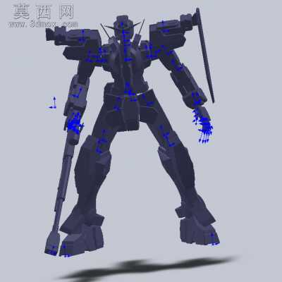 力天使高达机器人 3D模型