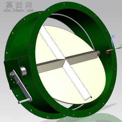 手动风门 百页窗 管道 阀门 气动件 solidwork三维建模 UG3D图 3D模型