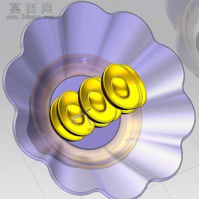花瓶 花盆 金元宝 3D模型,