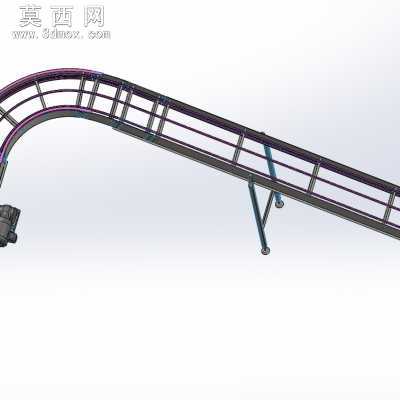 链式爬坡转弯落差输送线 3D模型