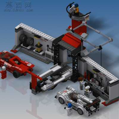 乐高速度冠军赛保时捷919及混合动力917赛车维修 3D模型