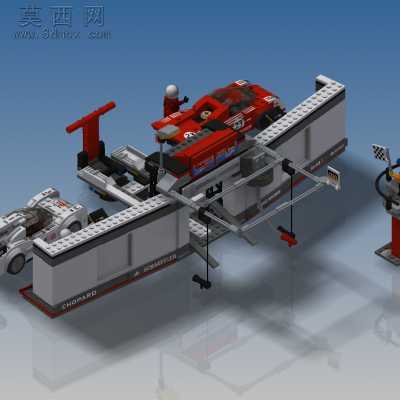 乐高速度冠军赛保时捷919及混合动力917赛车维修 3D模型