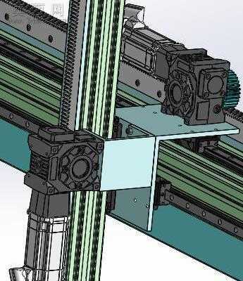2轴齿轮齿条桁架机械手 3D模型