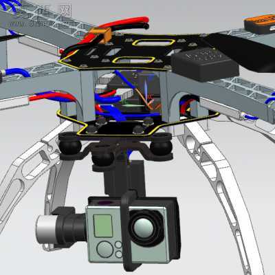 大疆DJI F450 风火轮 四轴飞行器 航拍无人机 3D模型