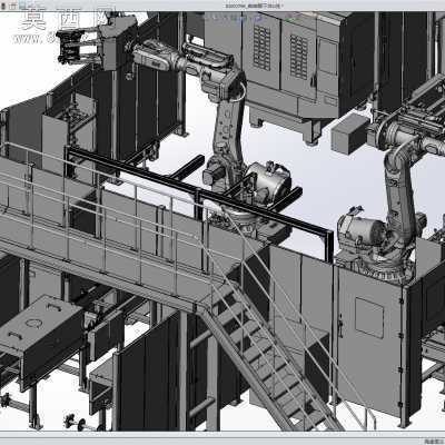 自动化曲轴箱下体生产线超级复杂详细的流水线 3D模型