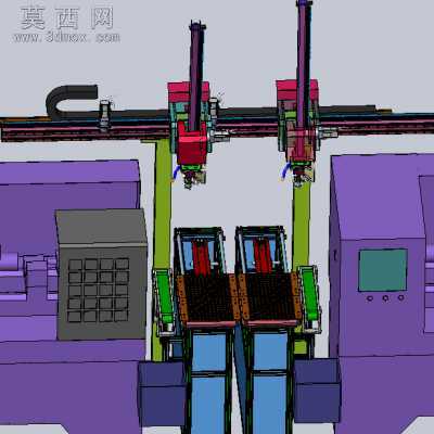 CNC数控车床机械手自动化双臂型机械手 3D模型
