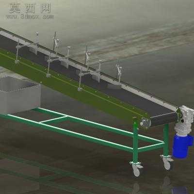 移动式爬坡皮带输送机 3D模型