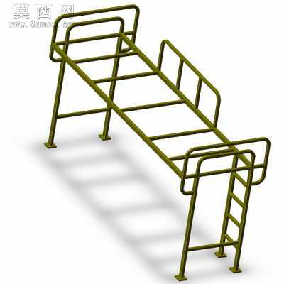 标准单人床 3D模型,