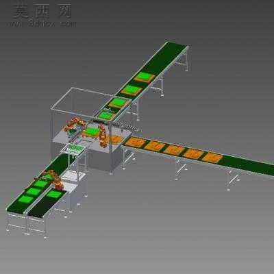 凹面镜包装生产线 3D模型