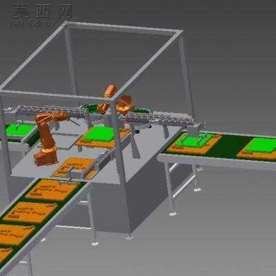 凹面镜包装生产线 3D模型