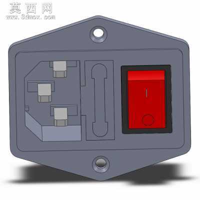 三合一组合式船型开关 3D模型