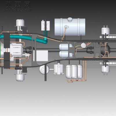 大卡车自卸车详细图纸 3D模型