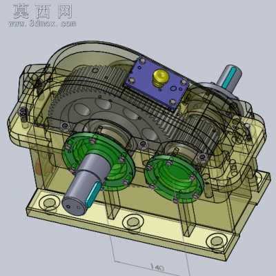 一级直齿圆柱齿轮减速器 全参数化 3D模型