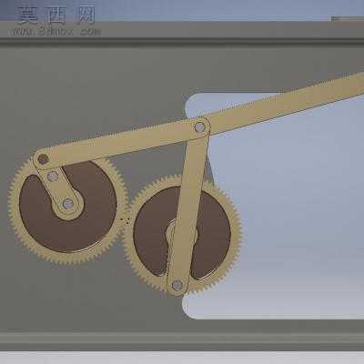 双齿轮单滑块曲柄连杆传动机构 3D模型