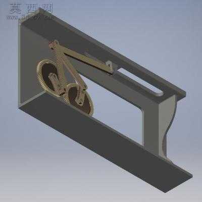 双齿轮单滑块曲柄连杆传动机构 3D模型