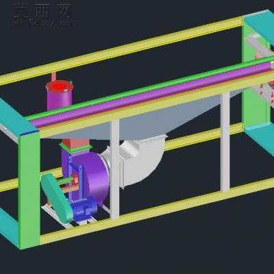 漏斗型滤油机CAD三维模型 3D模型