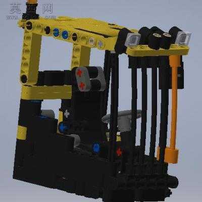 乐高积木制作的Volvo EW160E 轮式挖掘机 3D模型