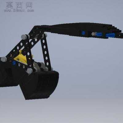 乐高积木制作的Volvo EW160E 轮式挖掘机 3D模型