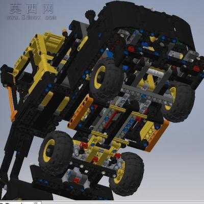 乐高积木制作的Volvo EW160E 轮式挖掘机 3D模型