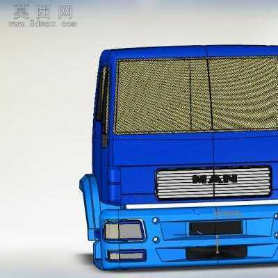 Man 重型卡车车头sw模型 3D模型