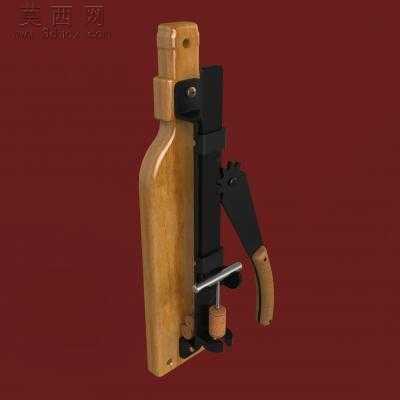 一种圆木新型红酒开瓶器 3D模型