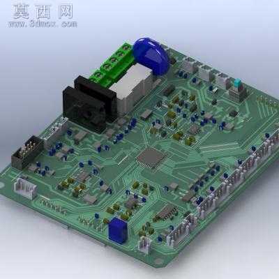 PCB主电路板集成件含接插件 3D模型