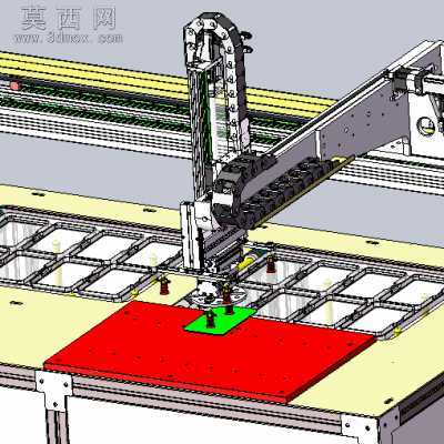 三轴机械手自动送料收料设备 3D模型