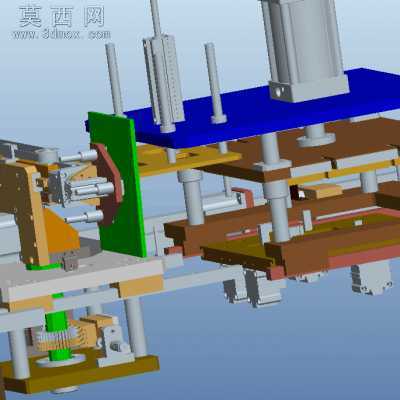 机械手模内取料带旋转和切水口一体机设备 3D模型