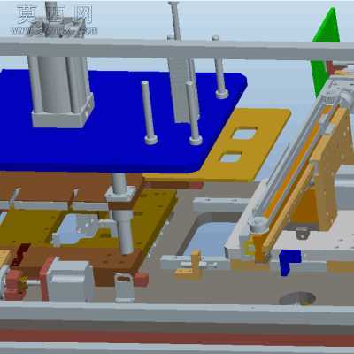 机械手模内取料带旋转和切水口一体机设备 3D模型