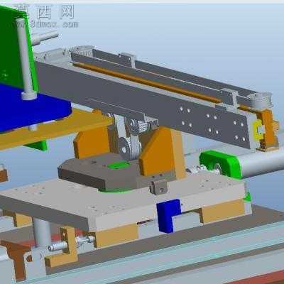 机械手模内取料带旋转和切水口一体机设备 3D模型