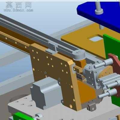 机械手模内取料带旋转和切水口一体机设备 3D模型